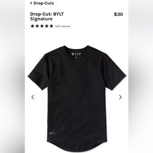 Men’s BYLT Signature Drop-Cut Tshirt Black Size Large